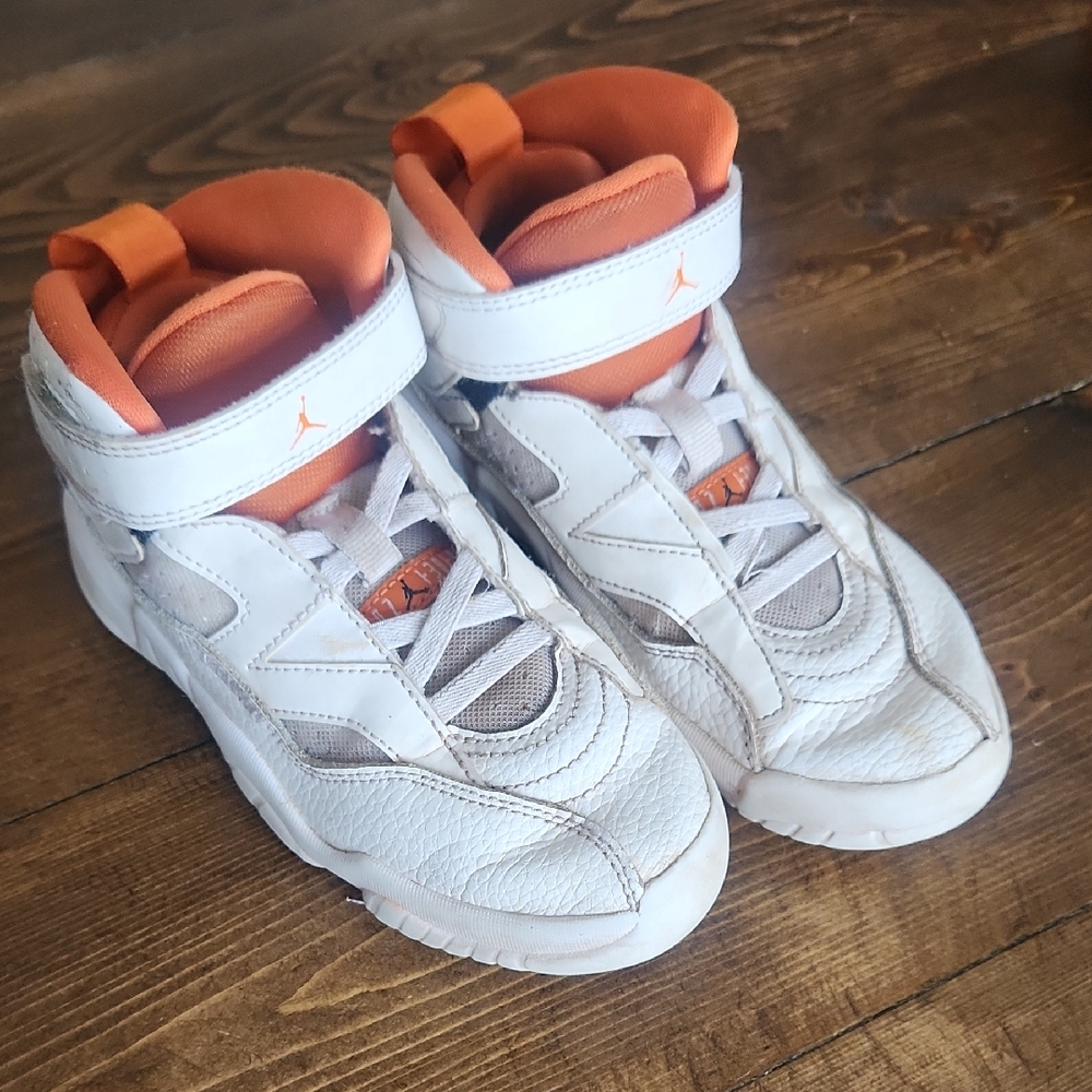 Jordan Kids' White and Orange Sneakers